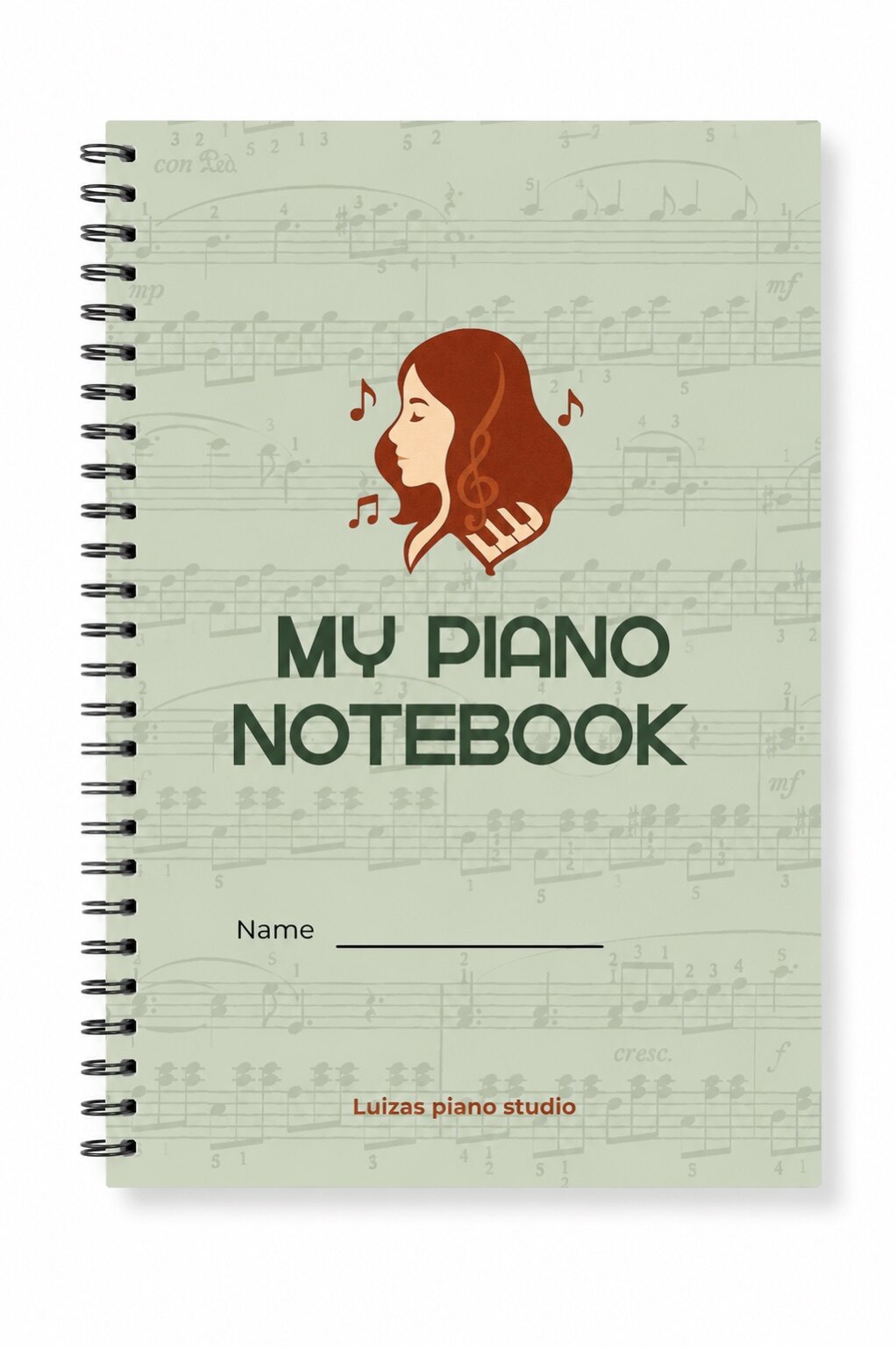 Luiza's Music Studio piano notebook